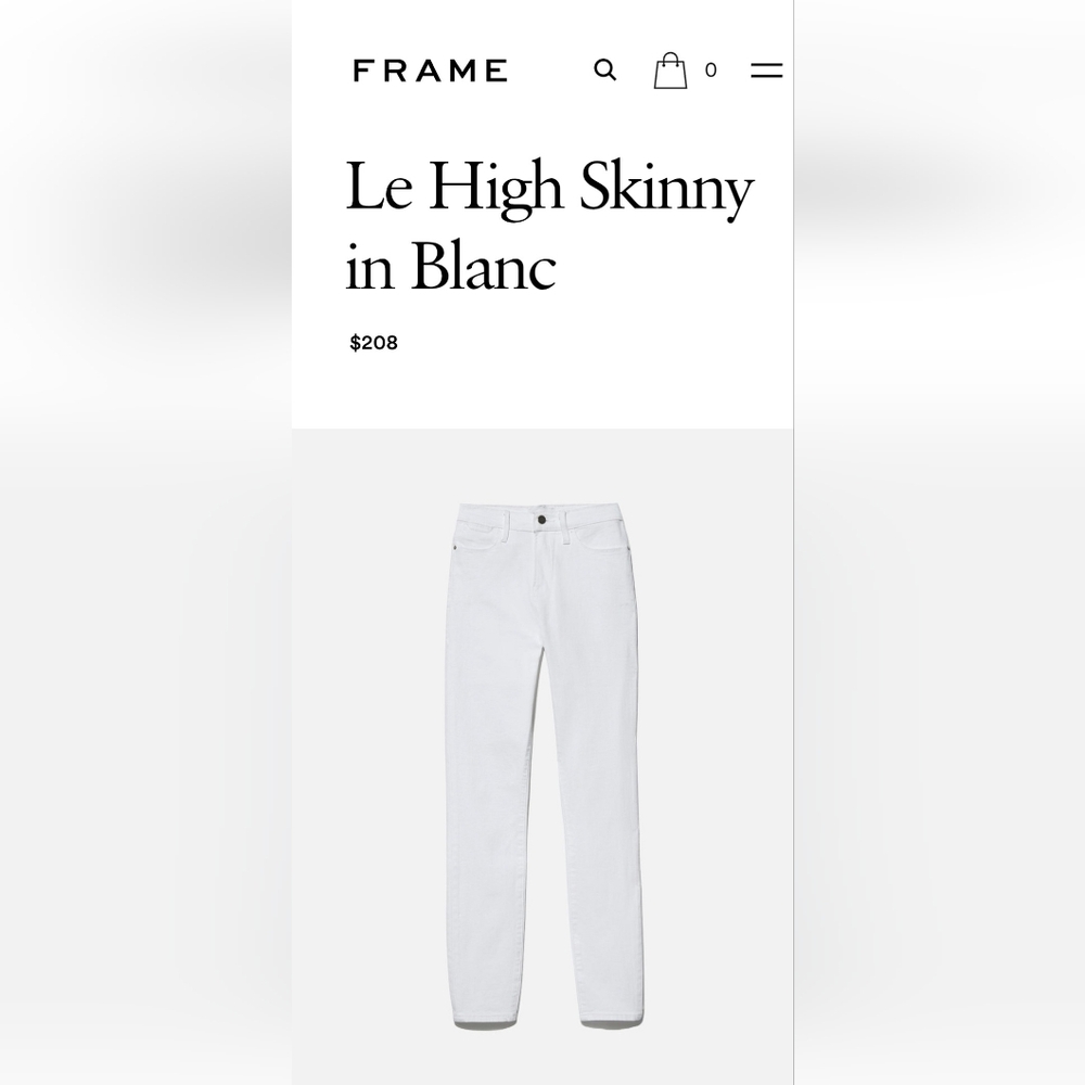 FRAME DENIM White Le High Skinny Distressed Jeans in Blanc Rip Sz 26 - Picture 2 of 14